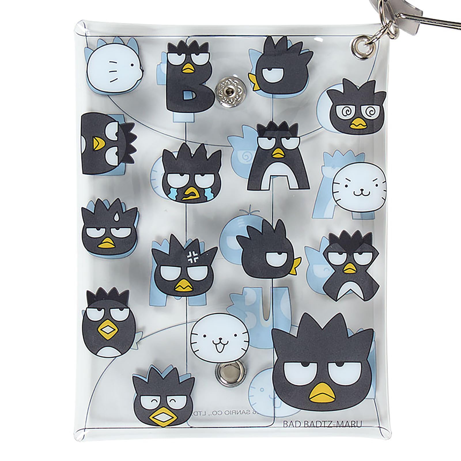 バッドばつ丸 クリアミニポーチ カラビナ付き Amazon.co.jp: サンリオ(SANRIO) カラビナ付きクリアポーチ